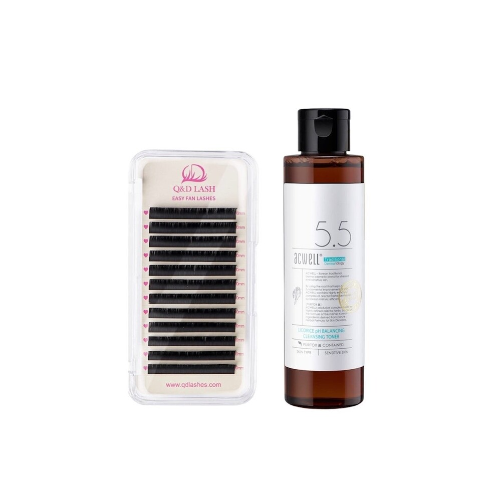Eyelash Extensions and Toner Bundle pH Balancing Toner Volume Lash Extensions B1